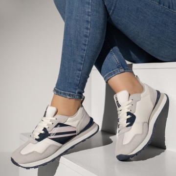 Pantofi sport dama cu siret si talpa groasa gri MOD13459, 2, modlet.ro