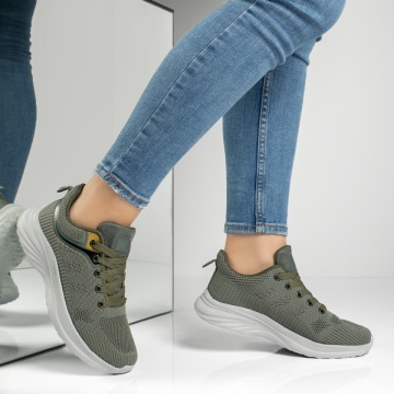 Pantofi sport dama cu siret si talpa groasa verzi MOD13220, 3, modlet.ro
