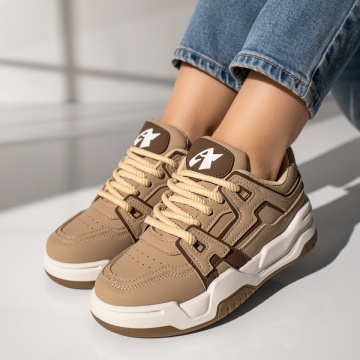 Pantofi sport dama cu talpa groasa khaki MOD11747, 1, modlet.ro