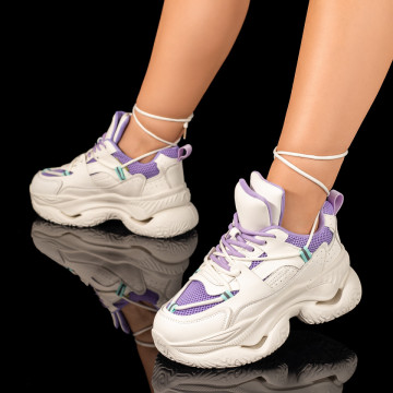 Pantofi sport dama mov cu talpa groasa MOD10075, 3, modlet.ro