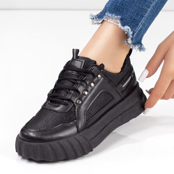 Pantofi sport dama negri cu siret MOD05857, 1, modlet.ro