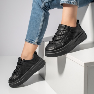 Pantofi sport negri dama cu talpa groasa MOD11667, 2, modlet.ro