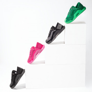 Pantofi sport roz dama cu strasuri aplicate MOD10069, 2, modlet.ro