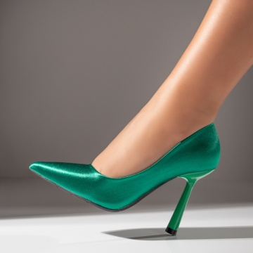 Pantofi Stiletto dama cu toc verzi MOD07132, 1, modlet.ro