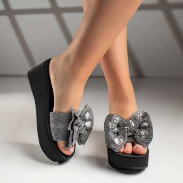 Papuci dama cu platforma gri MOD09440, 2, modlet.ro