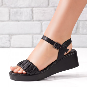 Sandale cu platforma dama negre MOD05510, 3, modlet.ro
