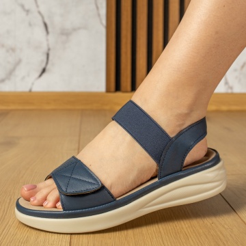 Sandale dama cu bareta elastica si inchidere cu scai albastre MOD13114, 2, modlet.ro