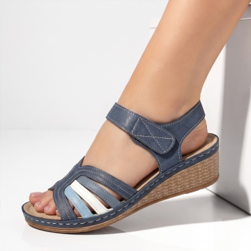 Sandale dama cu platforma albastre EVA48