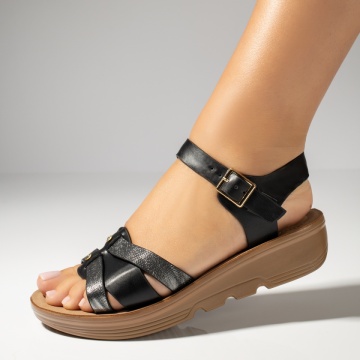 Sandale dama cu platforma negre EMA29, 1, modlet.ro
