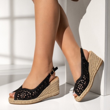 CUPON, Sandale dama cu platforma negre EVA29, modlet.ro