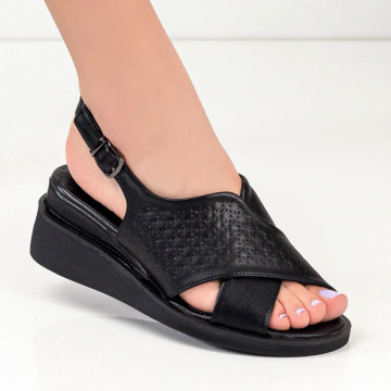 Sandale dama cu platforma negre MOD04430, 3, modlet.ro