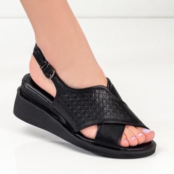 Sandale dama cu platforma negre MOD04430, 1, modlet.ro
