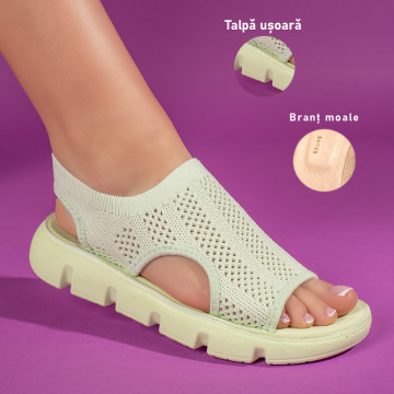 Sandale dama verzi cu talpa joasa DORA16, 3, modlet.ro