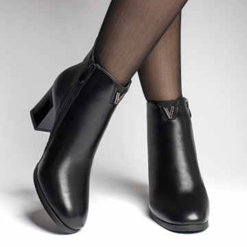 Botine cu toc dama cu fermoar negre MOD06997, 4, modlet.ro