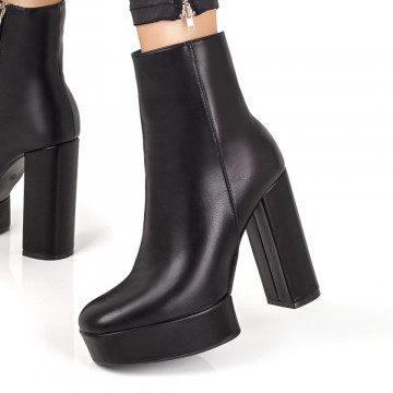 Botine dama negre cu platforma si toc inalt MOD07680, 1, modlet.ro