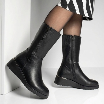Cizme dama, Cizme dama cu platforma negre din Piele naturala DORA82, modlet.ro