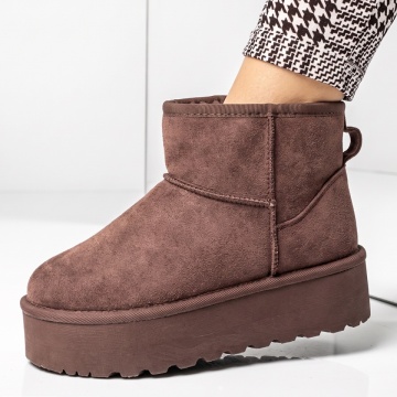 Cizme dama cu talpa groasa tip UG maro suede NINA9