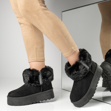 Cizme dama cu talpa groasa tip UG negru suede MOD12836, 2, modlet.ro
