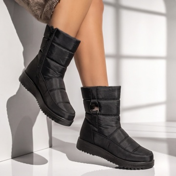Cizme dama din fas cu fermoar negre DORA54, 3, modlet.ro