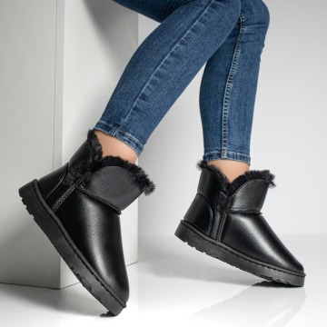 Cizme dama scurte cu blanita negre MOD07101, 3, modlet.ro