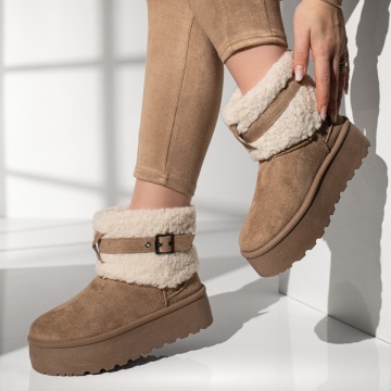 Cizme dama scurte khaki tip UG MOD12902, 2, modlet.ro