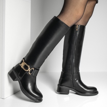 Cizme lungi dama cu toc negre MOD12918, 3, modlet.ro