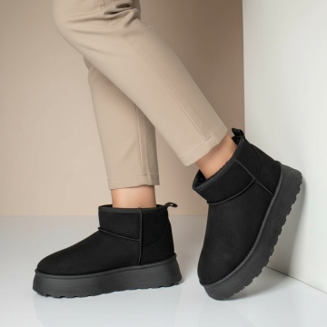 Cizme scurte dama tip oog negre suede MOD12590, 2, modlet.ro