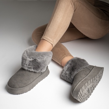 Cizme scurte dama tip UG gri suede MOD12593, 3, modlet.ro