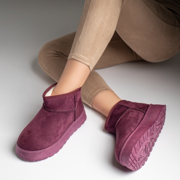 Cizme scurte dama tip UG visiniu suede MOD12590, 3, modlet.ro