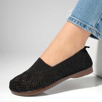 Espadrile dama cu perforatii si talpa joasa negre ZEF13063, 2, zeforia.ro