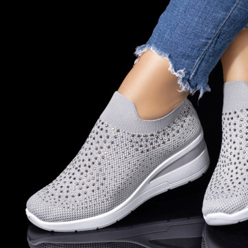 Espadrile dama cu platforma si pietre atasate gri ZEF08482, 1, zeforia.ro