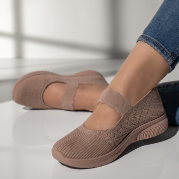 Espadrile dama cu talpa groasa roz EMA12