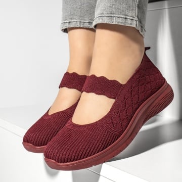 Espadrile dama cu talpa groasa visinii ZEF13180, 2, zeforia.ro