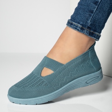 Espadrile dama cu talpa joasa din material textil albastre MOD13062, 2, modlet.ro