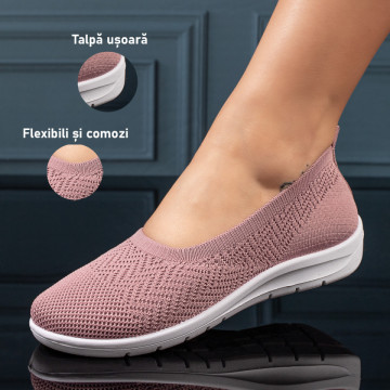 Espadrile dama cu talpa joasa roz MOD11222, 2, modlet.ro