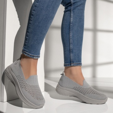 Espadrile sport dama cu perforatii gri EMA14, 3, modlet.ro