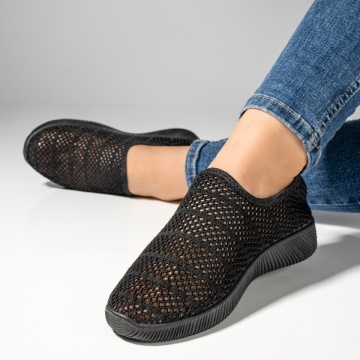 Espadrile sport dama cu perforatii negre MOD13061, 2, modlet.ro