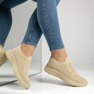 Espadrile sport dama cu talpa groasa bej MOD13238, 4, modlet.ro