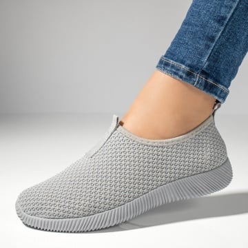 Espadrile sport dama din material textil gri ZEF13057, 2, zeforia.ro