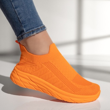 Espadrile sport dama din material textil portocalii MOD13176, 3, modlet.ro