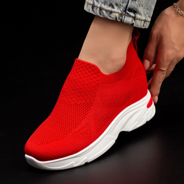 Espadrile sport dama din material textil rosii ZEF03147, 1, zeforia.ro