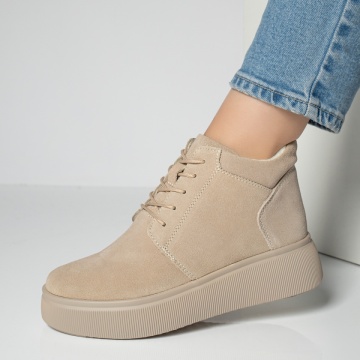 Ghete dama bej din Piele Naturala MOD12219, 2, modlet.ro