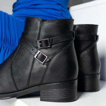 Ghete dama cu fermoar negre din Piele naturala MOD05611, 4, modlet.ro