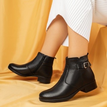 Ghete dama cu fermoar negre din Piele naturala PAULA9, 3, modlet.ro