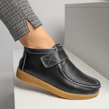 Ghete dama cu inchidere scai negre din Piele naturala MOD06605, 3, modlet.ro