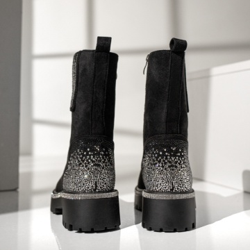 Ghete dama cu pietre aplicate si fermoar negru suede MOD12371, 4, modlet.ro