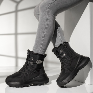 Ghete Dama, Ghete dama cu talpa groasa negre MOD14082, modlet.ro