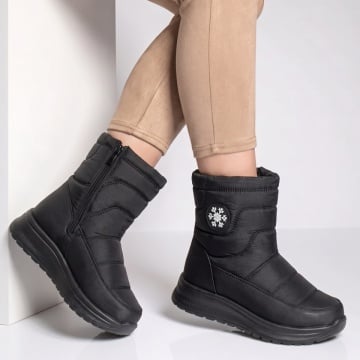 Ghete dama din fas cu talpa groasa negre GINA37, 3, modlet.ro