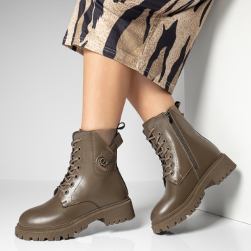Ghete dama khaki cu fermoar MOD12190, 2, modlet.ro