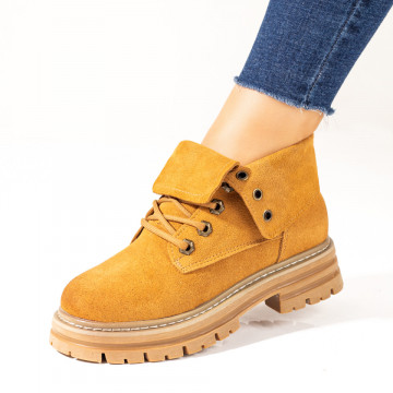 Ghete dama khaki suede cu talpa groasa MOD10060, 2, modlet.ro
